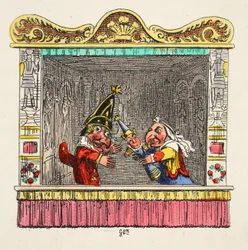 Punch und Judy mit dem Kind aus 
